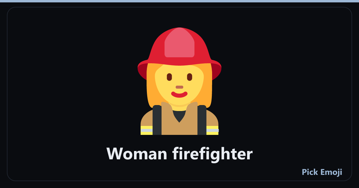 Woman firefighter emoji 👩‍🚒 — meaning, copy & paste